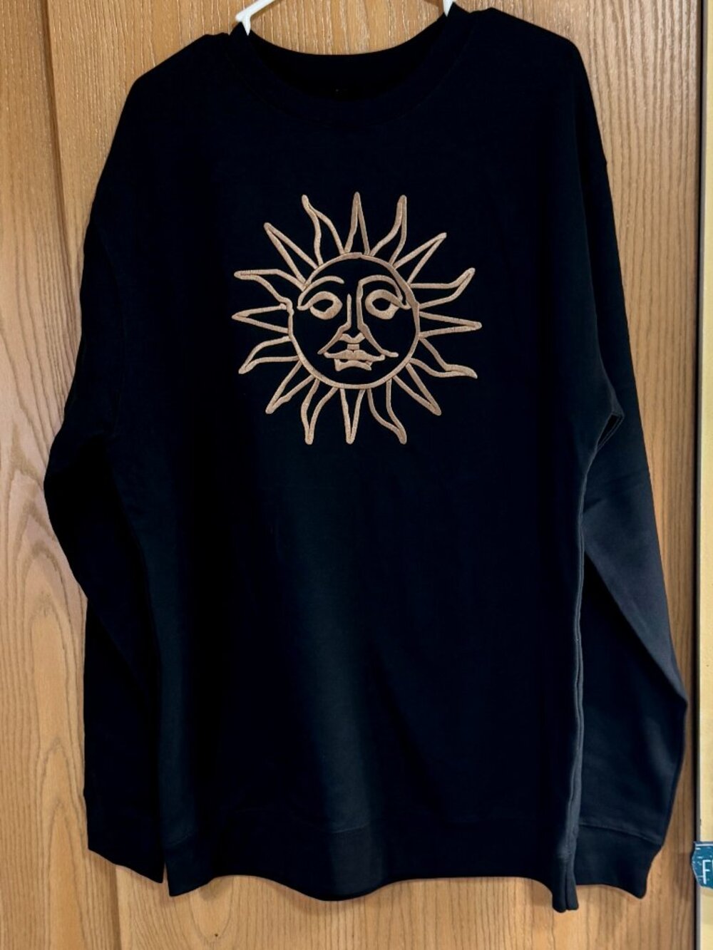 Tears for Fears black crewneck sweatshirt with a embroidered sun design XXXL